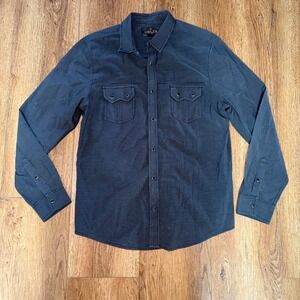 Helix Mens XXL Long Sleeve Pearl Snap Button Down Shirt Gray Micro Stripe Cotton